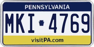 PA license plate MKI4769