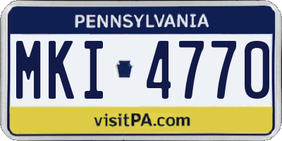 PA license plate MKI4770