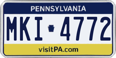 PA license plate MKI4772