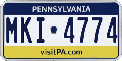 PA license plate MKI4774