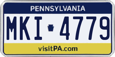 PA license plate MKI4779