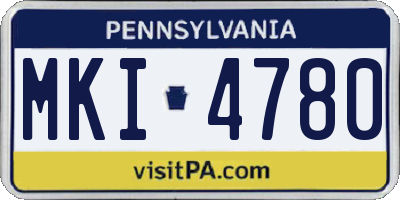 PA license plate MKI4780
