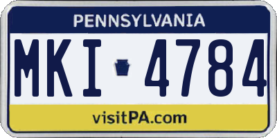 PA license plate MKI4784