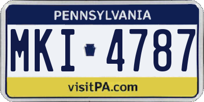 PA license plate MKI4787