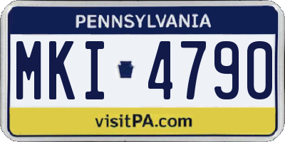 PA license plate MKI4790