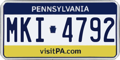 PA license plate MKI4792