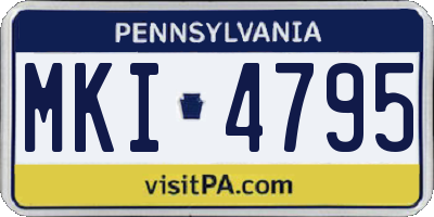 PA license plate MKI4795