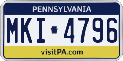 PA license plate MKI4796