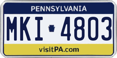 PA license plate MKI4803