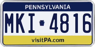 PA license plate MKI4816