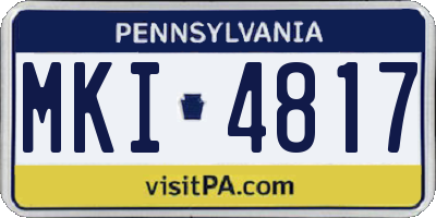 PA license plate MKI4817