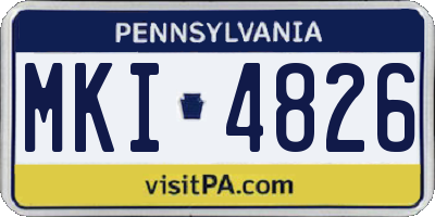 PA license plate MKI4826