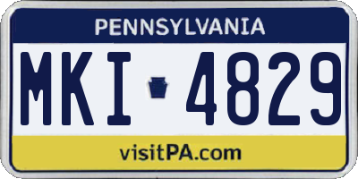 PA license plate MKI4829