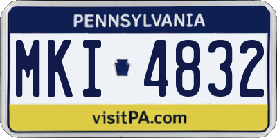 PA license plate MKI4832