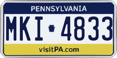 PA license plate MKI4833