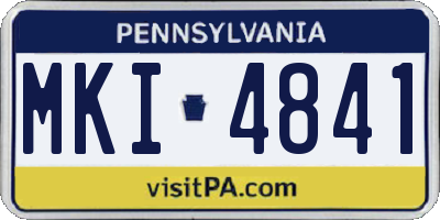 PA license plate MKI4841