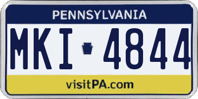 PA license plate MKI4844