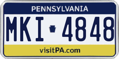 PA license plate MKI4848