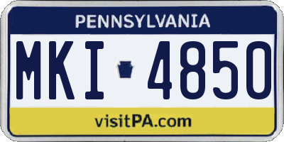 PA license plate MKI4850