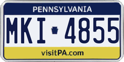PA license plate MKI4855