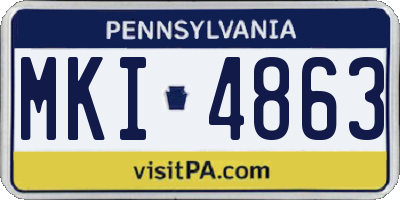 PA license plate MKI4863