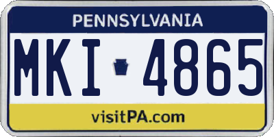 PA license plate MKI4865