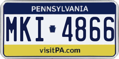 PA license plate MKI4866