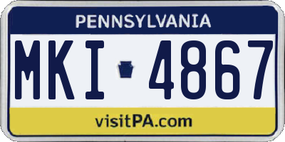 PA license plate MKI4867