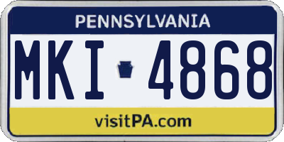 PA license plate MKI4868