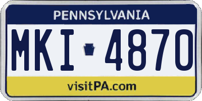 PA license plate MKI4870