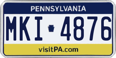 PA license plate MKI4876