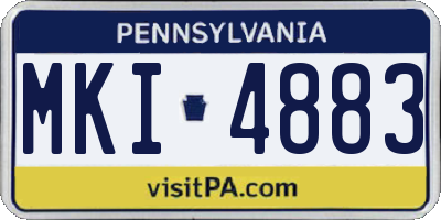 PA license plate MKI4883