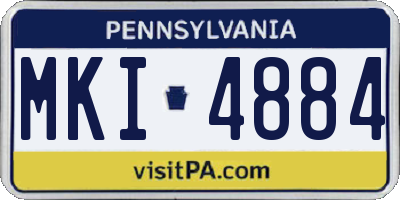 PA license plate MKI4884