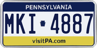 PA license plate MKI4887
