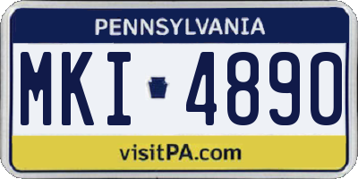 PA license plate MKI4890