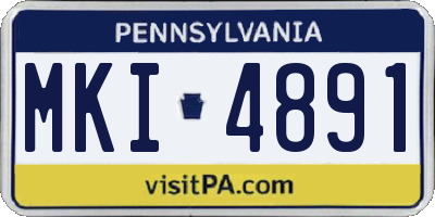 PA license plate MKI4891
