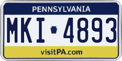 PA license plate MKI4893