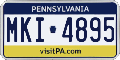 PA license plate MKI4895