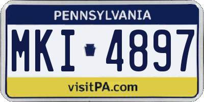 PA license plate MKI4897