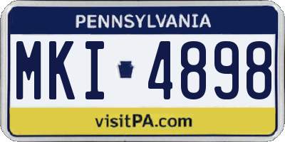PA license plate MKI4898