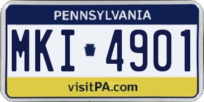 PA license plate MKI4901