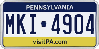 PA license plate MKI4904