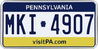 PA license plate MKI4907