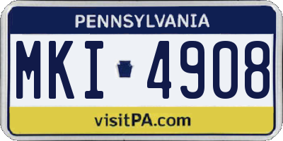 PA license plate MKI4908