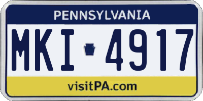 PA license plate MKI4917