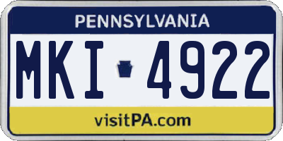 PA license plate MKI4922