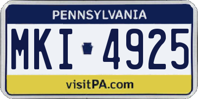 PA license plate MKI4925