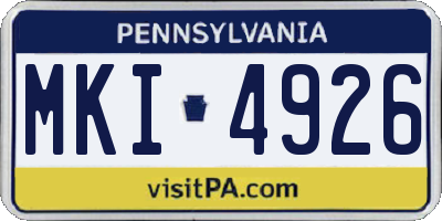 PA license plate MKI4926