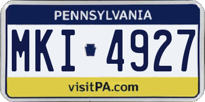 PA license plate MKI4927