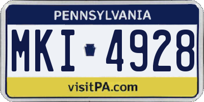 PA license plate MKI4928